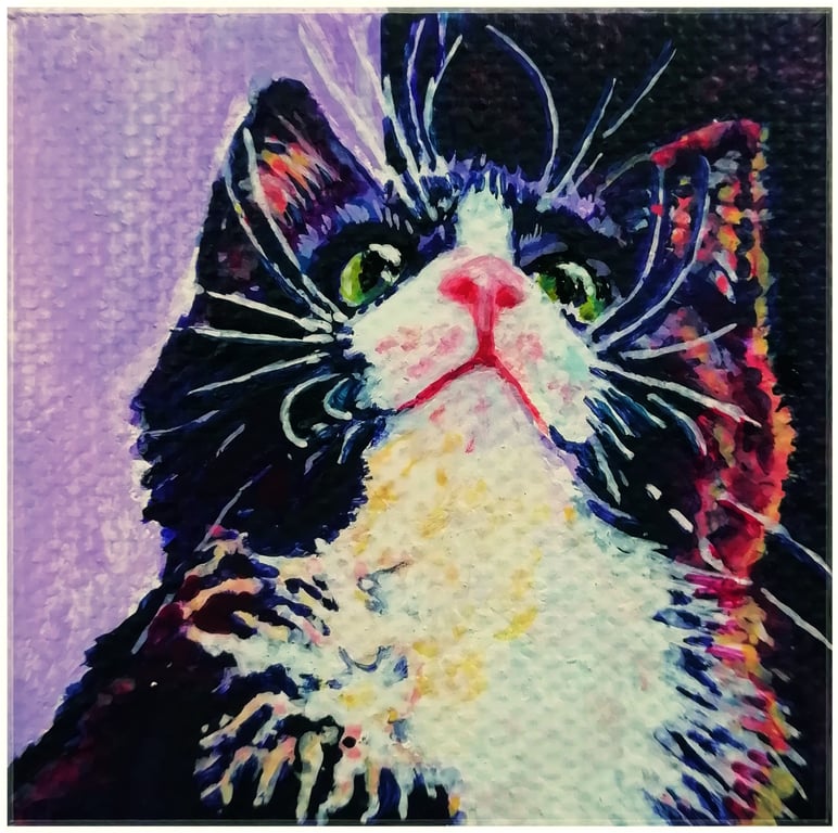 Custom pet portrait 5 x 5cm (comes framed 11.5 x 11.5cm)