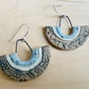 Fan earrings with sterling silver hooks