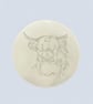 Set of Four Grey Highland Cow Drinks Coasters, Handmade Stone Like Finish - Image 7