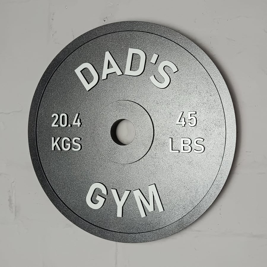 Personalised home gym barbell sign