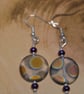 Clear circle peacock earrings - Image 1