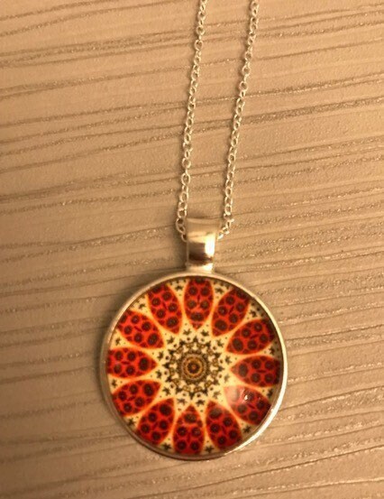 Glass Mosaic Effect Necklace Pendant - Ladybird