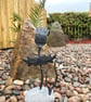 Hand crafted thistle sculpture mounted in stone base - Image 3