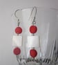Shell & Bamboo Coral Earrings (1) - Image 2