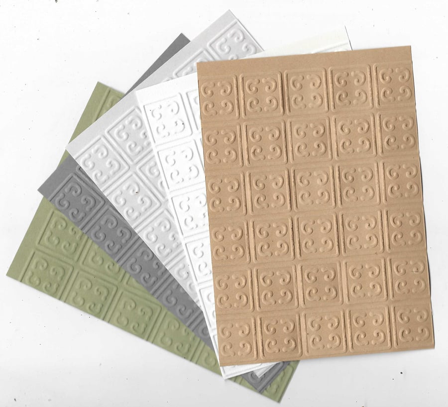 Embossed Card. 10 Sheets. A6. Choice Of Colour. Abstract (17a)