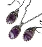 Amethyst Necklace Earrings Jewellery Gift Set Sterling Silver Gemstone - Image 3