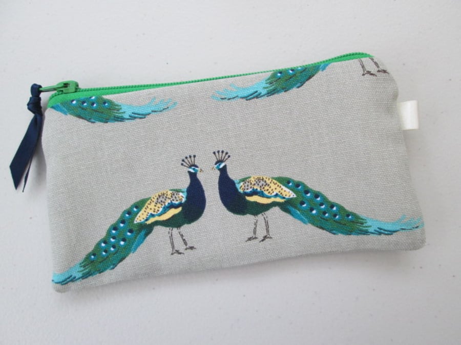 Peacocks Make Up Bag  Pencil Case