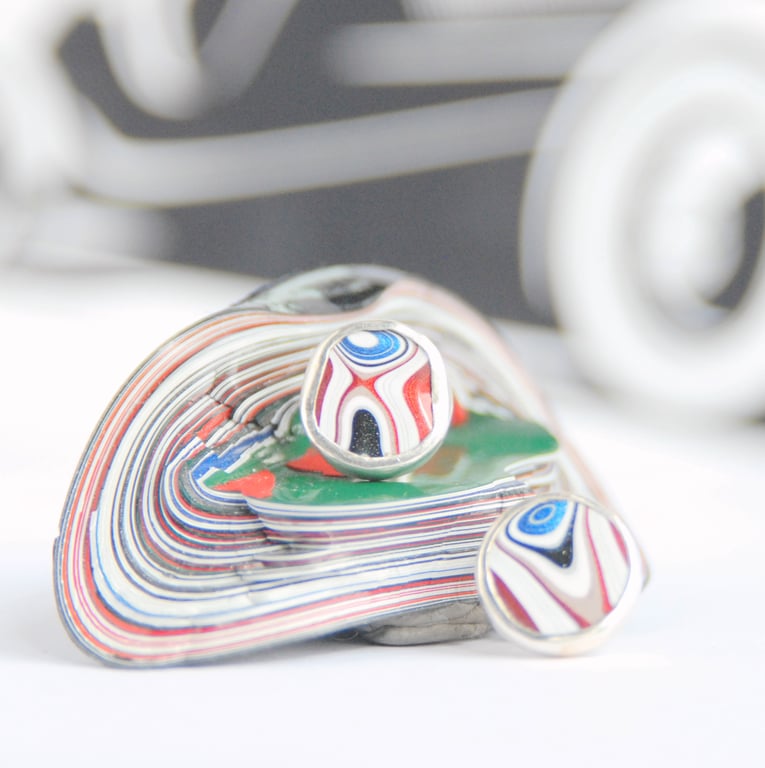 F150 fordite stud earrings