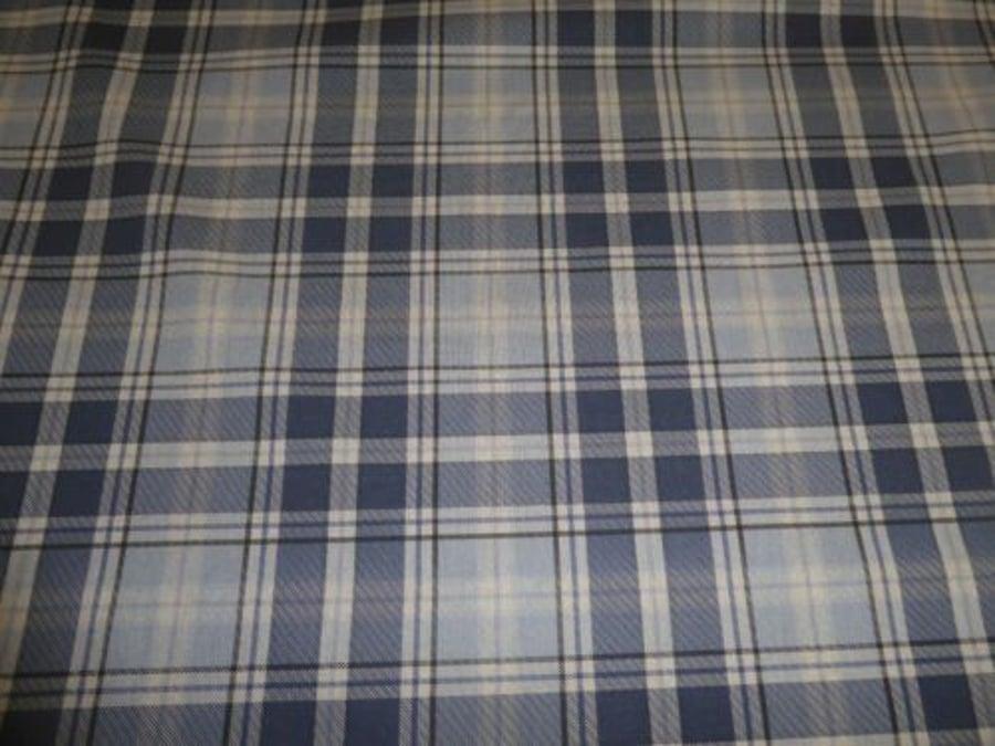 2 Denim Tartan Tablecloth . cotton .