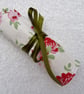 SALE  Crochet Set with 12 Bamboo Crochet Hooks in Roll Up Holder. Pink Roses - Image 5