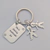 Hand stamped personalised This Daddy belongs to .... Keyring