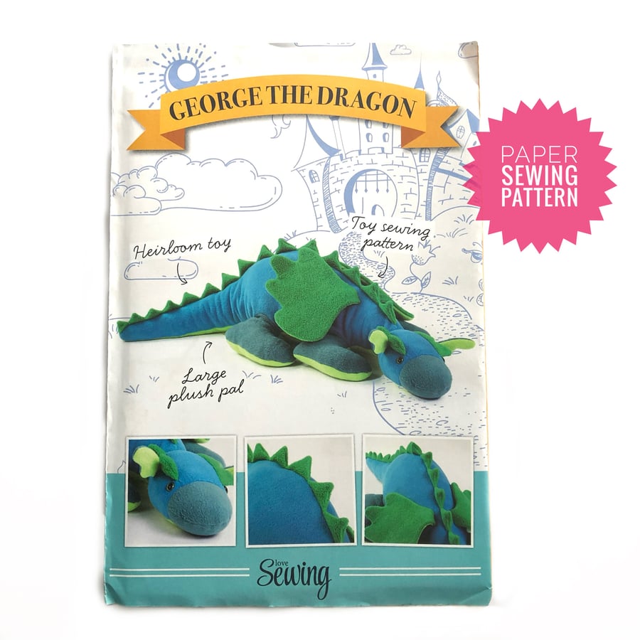 Paper Sewing Pattern, Dragon toy, George the Dragon,  New and Unopened