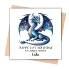 Blue Dragon Happy Birthday Card