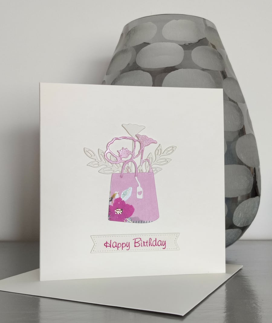 Birthday Card - Pink Bag