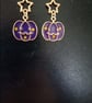 Purple pumpkin and star dangle earrings  - Image 3