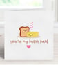 You're My Butter Half Greeting Card, Funny Food Pun Anniversary Card