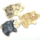 Ceramic pig hanging decoration