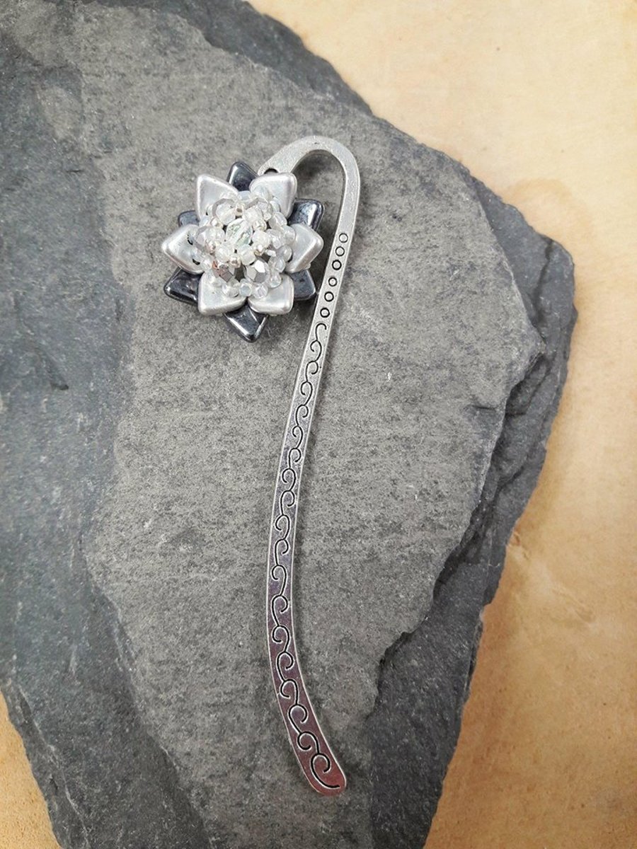 Flower bookmark - Silver 
