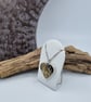 Heart Shaped Leaves, Cogs and Runes Resin Pendant - Image 2