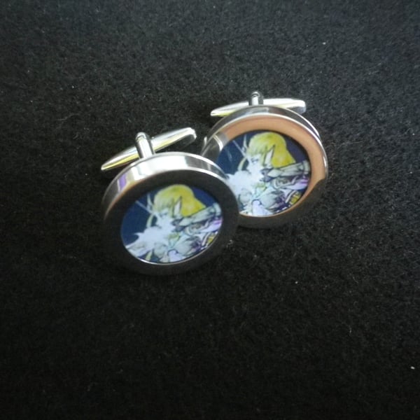 Female Archer cuff links free shipping, gift wrapped, dramatic image, Ref 1234, 