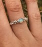 Sterling Silver and Opal Ring with Granulation - Size K