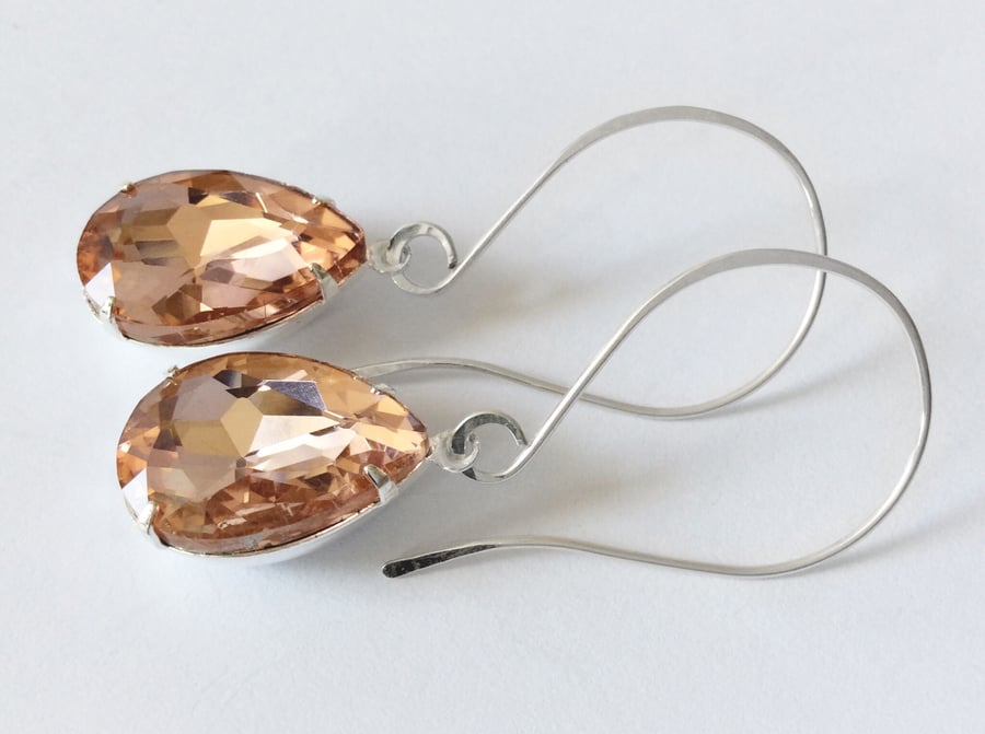 Peach Earrings in Sterling Silver