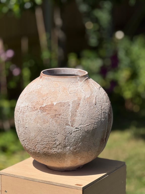 Hand built, textured vessel from the Moon Series 