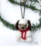 Puppy Dog (White) hanging decoration handmade by Lily Lily Handmade - Image 1