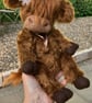 MADE TO ORDER : custom OOAK artist mohair Highland cow collectible - Image 1