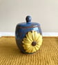 Coil and pinch ceramic handmade Sunflower Garlic pot