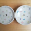 Stoneware soap dish with multicoloured bubbles handmade pottery gift 