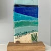  Fused glass seascape sculpture 