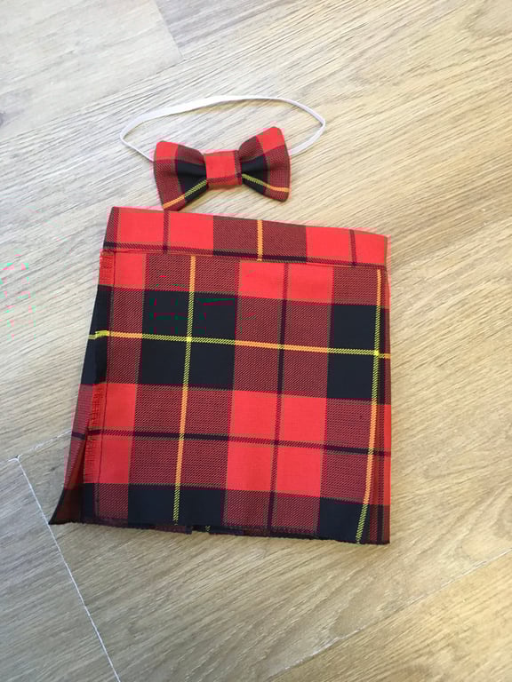 Wallace Tartan Kilt and Bow Tie for babies , children
