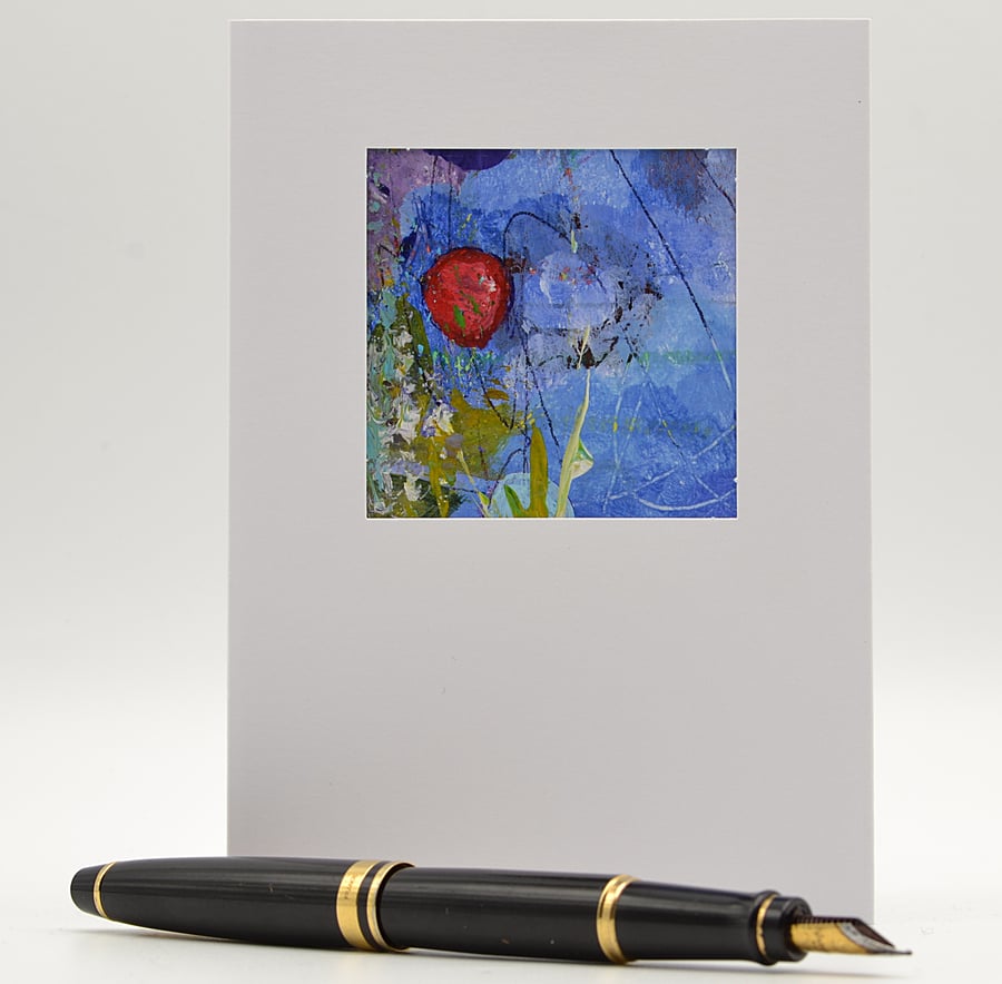 Hand Painted Card or Notelet of a Abstract Garden 