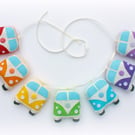 Make Your Own felt Rainbow Campervan Garland Kit. Sewing pattern.
