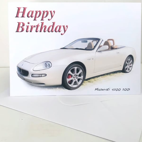 Maserati 4200 2001 - Birthday, Anniversary, Retirement or Plain Card