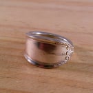 Upcycled Silver Plated Drop Spoon Handle Ring (SPR032515)