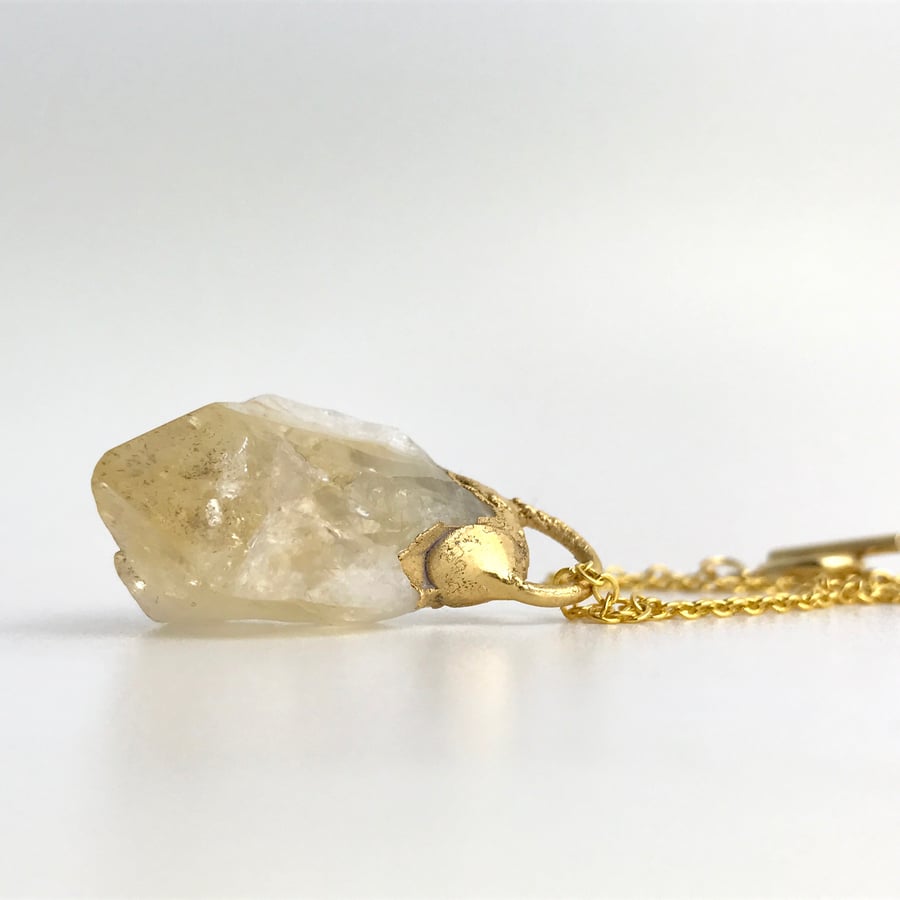 Raw Citrine Crystal Necklace