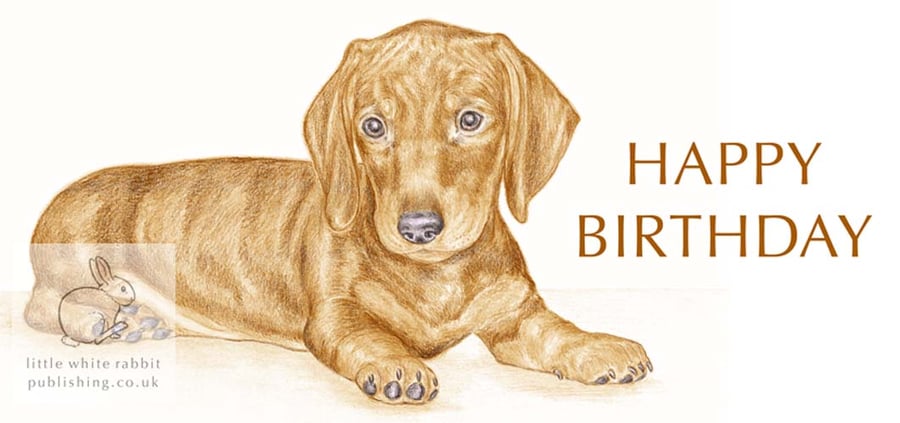 George the Dachshund - Birthday Card
