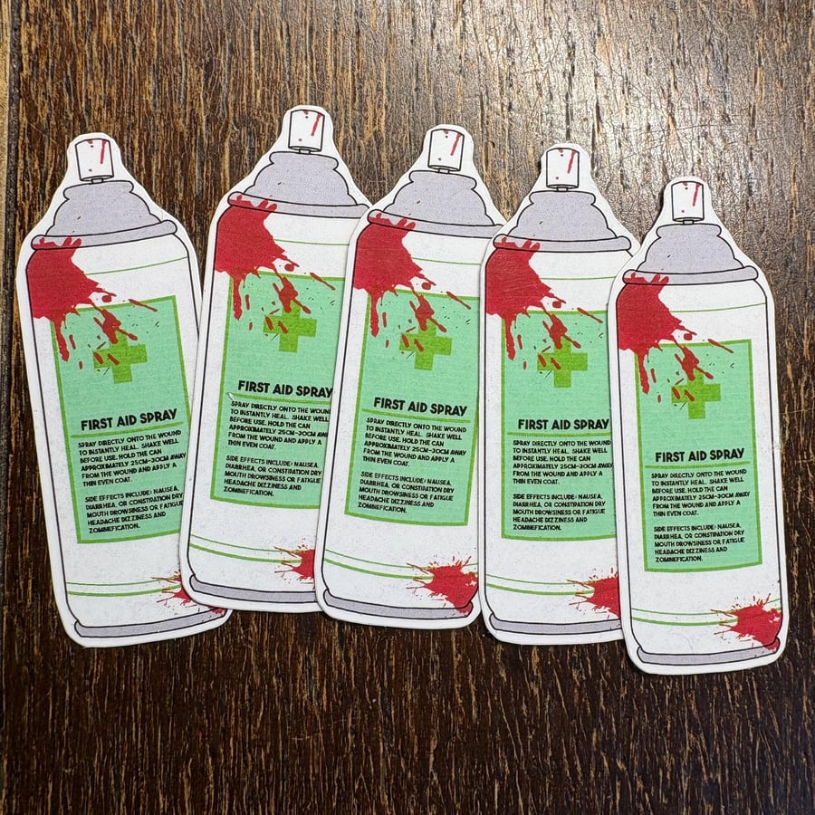 First aid spray: Resident evil biohazard Video Game single sticker