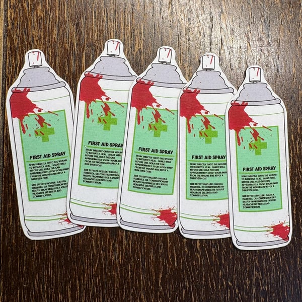First aid spray: Resident evil biohazard Video Game single sticker