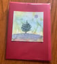 Hand painted Christmas Yule Card 'A Single Tree' - Image 5