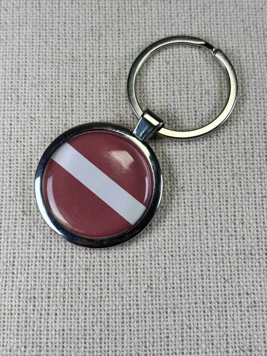 Latvia Flag Keyring