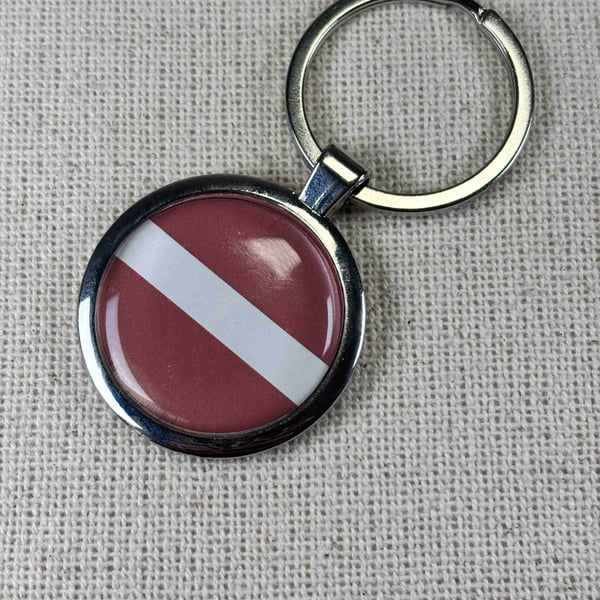 Latvia Flag Keyring