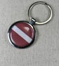 Latvia Flag Keyring, metal keychain with resin finish, accessories for keys - Image 1