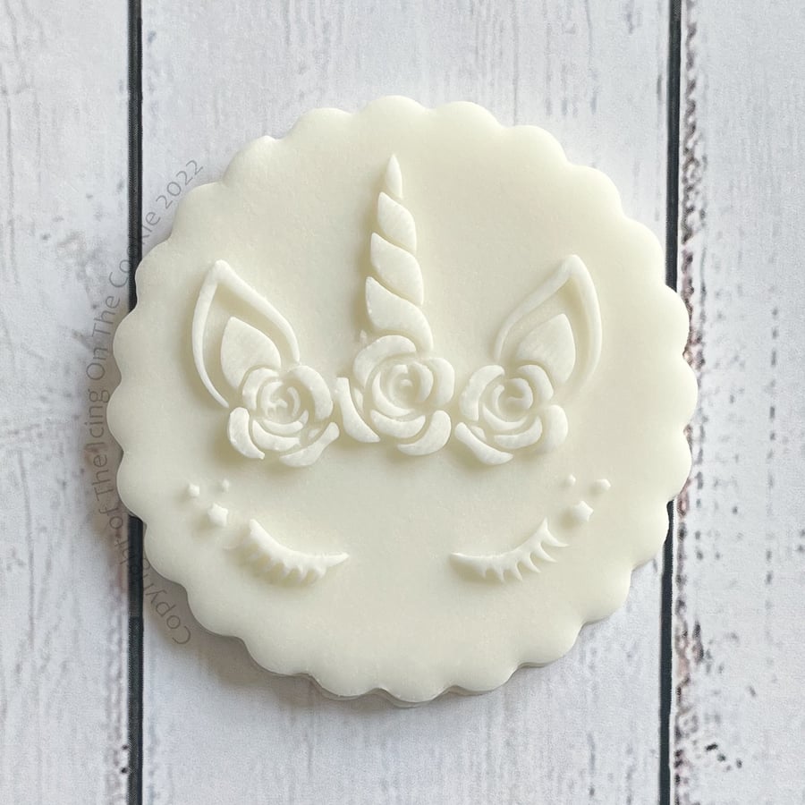 Unicorn Cookie Icing Stamp Debosser, Embosser, Cookie Cutter, IS0247-O