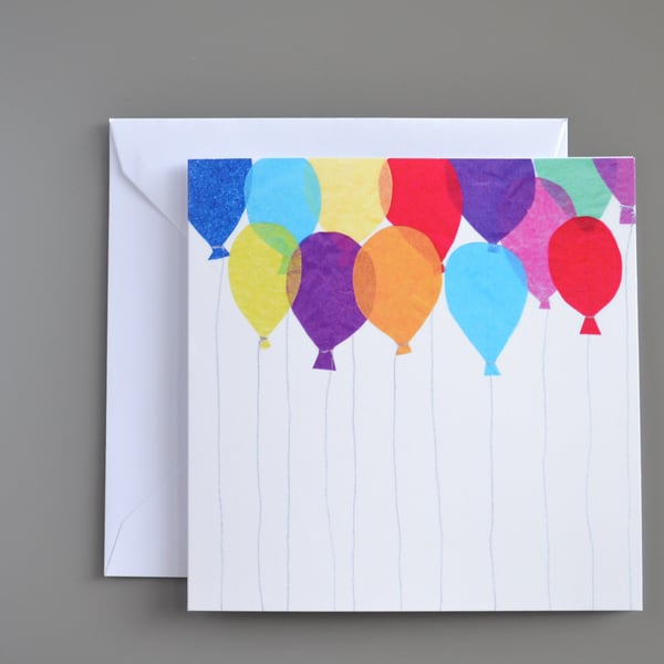 Bright Balloons Blank or Birthday or Celebration Card