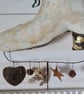 Handmade textile art rustic style hanging ice skate with little gifts - Image 2