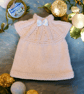 Hand knitted preemie baby dress in pale peach 3 sizes available 