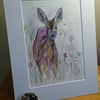 A4 or A3 signed Art Print - Roe Deer